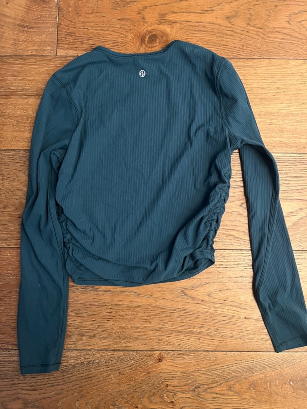 lululemon athletica Deep Teal Ribbed Long Sleeve Crop Top - Picture 4 of 7